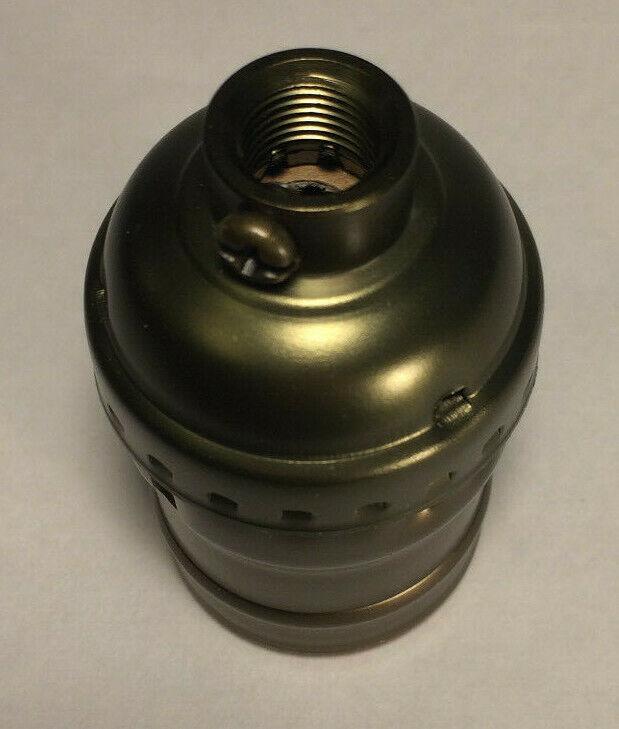 New Short Keyless Lamp Socket, Medium Base, Antique Brass Plated Finish #CS348A - Stone Door Lamps