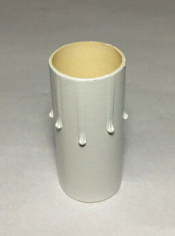 New 2" Antique Style Paper Board Candle Cover, Flat White, Candelabra #CC971T - Stone Door Lamps