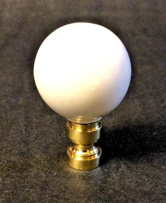 2" Ceramic Ball Style Lamp Light Harp Finial - Choose Color Black White Beige - Stone Door Lamps