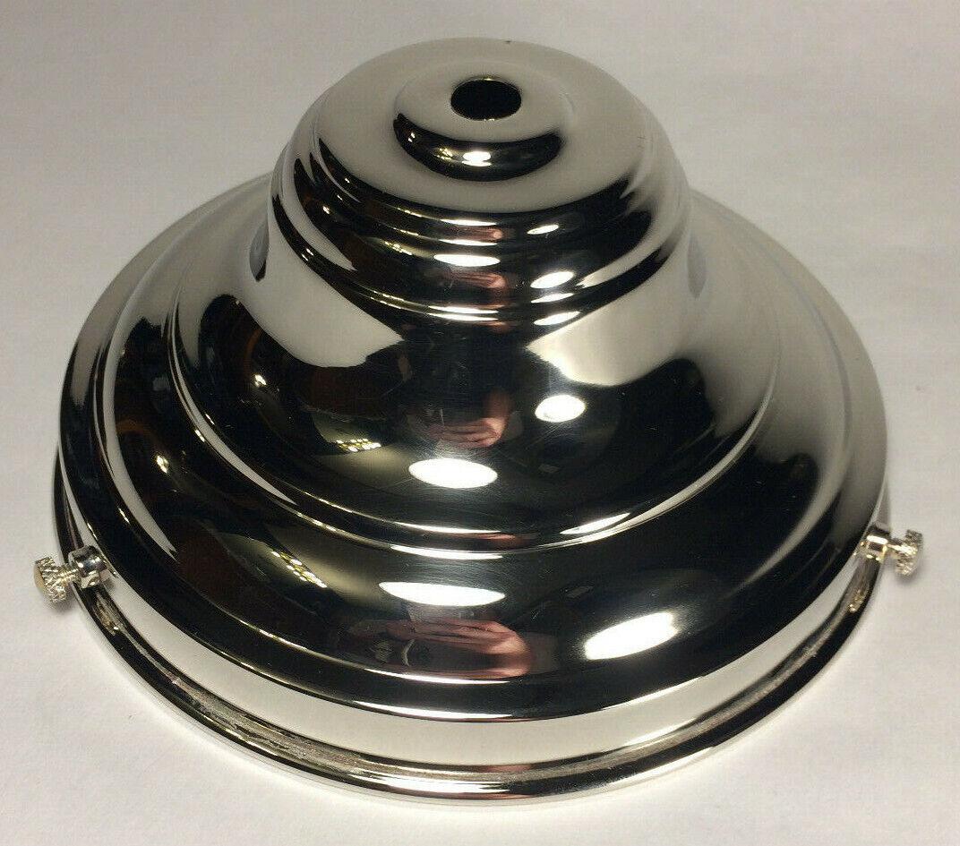 New Spun Brass 6" Fitter Nickel Fixture Shade Holder With Set Screws #SH766N - Stone Door Lamps