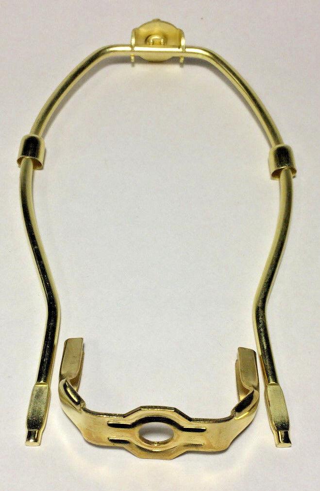 9" Brass Plated Lamp Harp with Base & Protective Coating, heavy duty #HAR44 - Stone Door Lamps