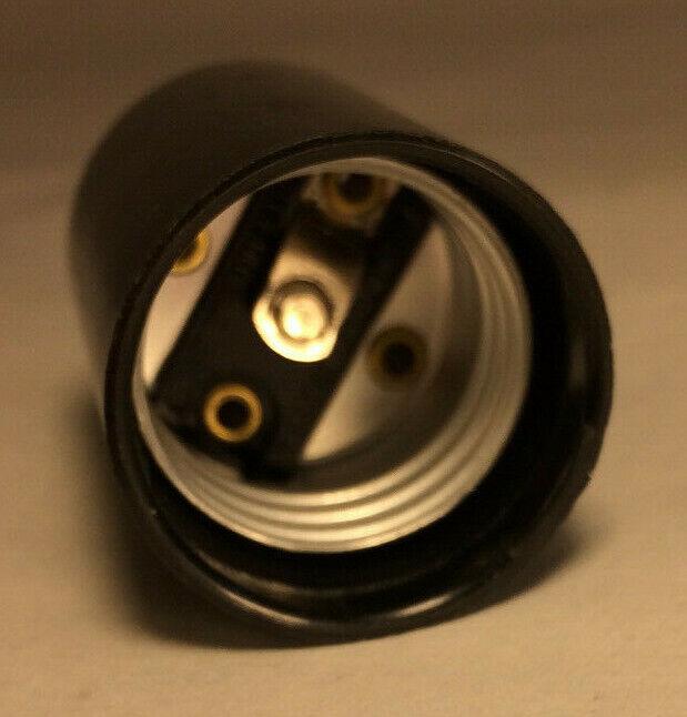 New High Heat Phenolic Bakelite On/Off Fixture Socket w/ Bottom Turn Knob Switch - Stone Door Lamps