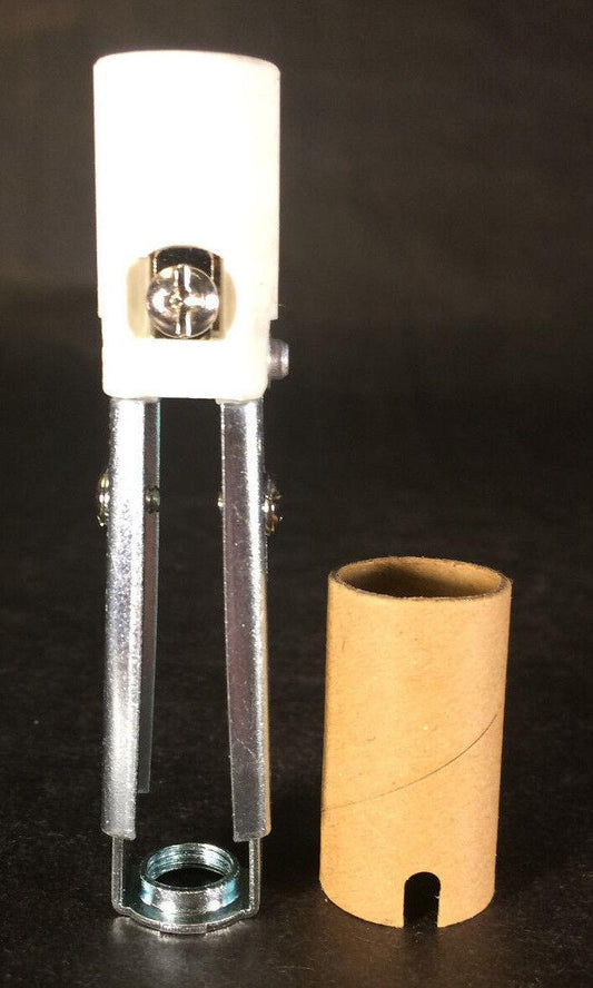 3 3/8 - 4 11/16" Adjustable Porcelain Keyless Candelabra Candle Socket Chandelier - Stone Door Lamps