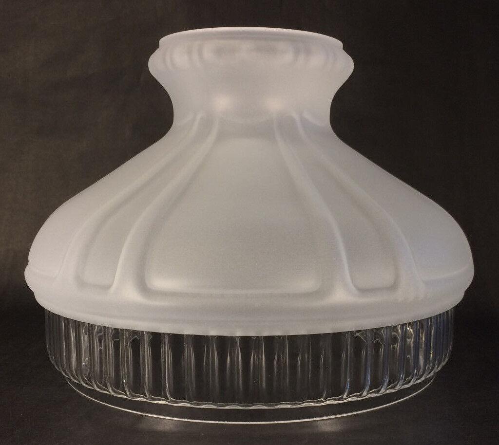 New 10" Satin Crystal Etched Glass Oil Lamp Shade #601 Style fits Aladdin #SH570 - Stone Door Lamps