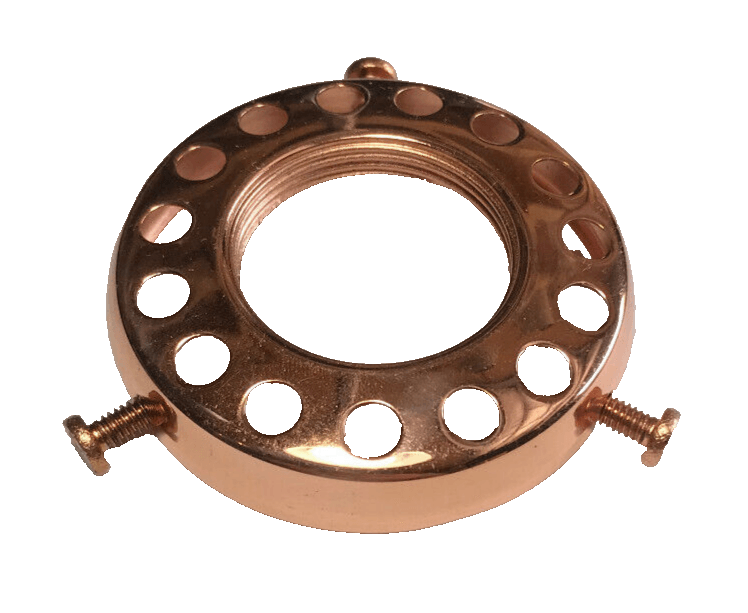 New 2 1/4" Fitter Screw On Uno Shade Holder, Polished Copper Finish #SH786C - Stone Door Lamps
