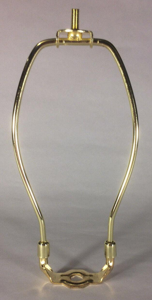 6 1/2" Brass Plated Lamp Harp with Base & Protective Coating, regular weight - Stone Door Lamps
