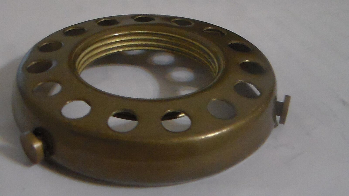 NEW 2 1/4" Fitter Screw - on Uno - type Shade Holder Antique Finish Brass #SHH86A - Stone Door Lamps