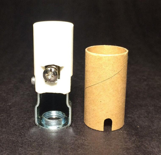 2" tall KEYLESS PORCELAIN CANDLE CANDELABRA BASE SOCKET w/ INSULATOR #SO213I - Stone Door Lamps