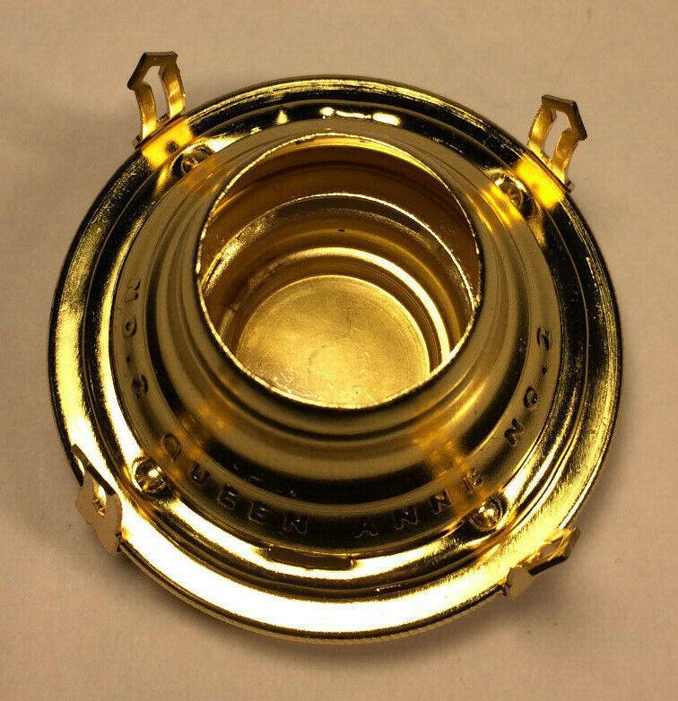 New #2 Solid Brass Queen Anne Cut - Out Oil Lamp Burner For 3" Chimneys #OB660 - Stone Door Lamps