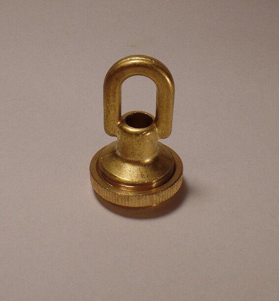New 1 3/4" Unfinished Brass Screw Collar Loop Lamp Part With Wire Way, 1/4F Tap - Stone Door Lamps