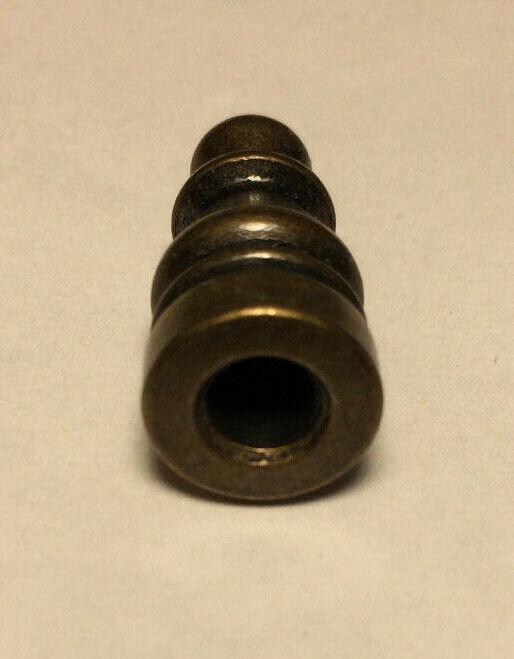 New Brass Colonial Finial For Standard Lamp Harps, 1" Ht., Antique Brass Finish - Stone Door Lamps