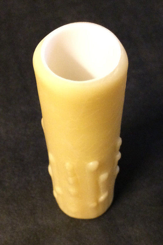 4" Tan Gold PolyBeesWax Chandelier Candelabra Candle Cover with DRIPS CC910G