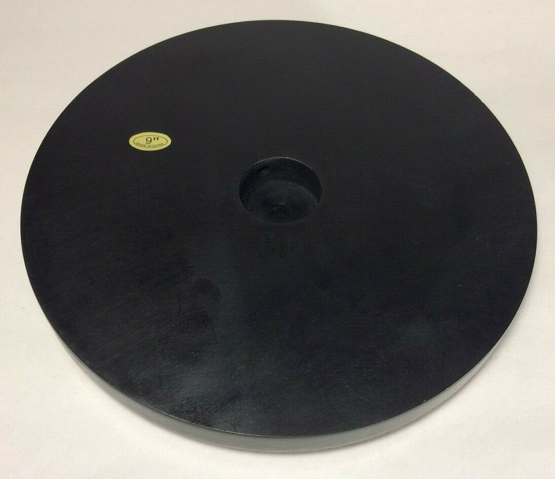 New 9" Modern Style Black Wooden Lamp Base w/ Wire Way Hole, Tapered Edge WB311B