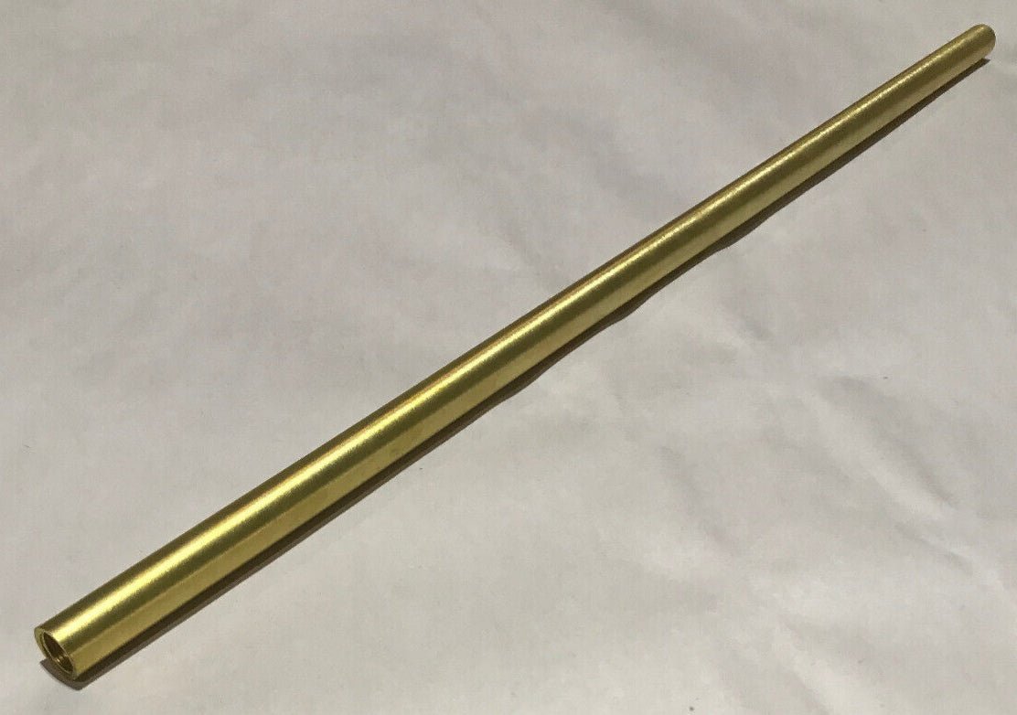 New 18" Brushed Brass Female Threaded Lamp Pipe, Rod, 1/8F Tap (3/8") #SP225U - Stone Door Lamps