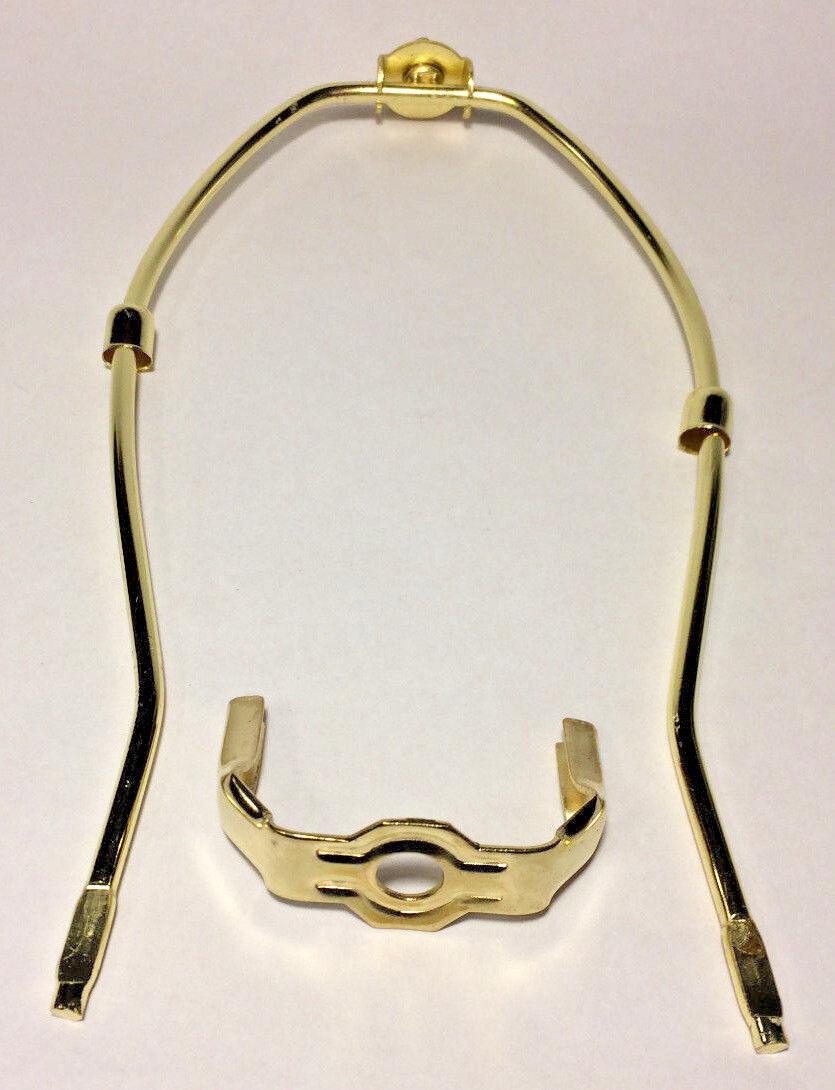 New 10" Brass Lamp HARP Shade Holder w/Base for Lamp Repair, Heavy Duty #HAR46 - Stone Door Lamps