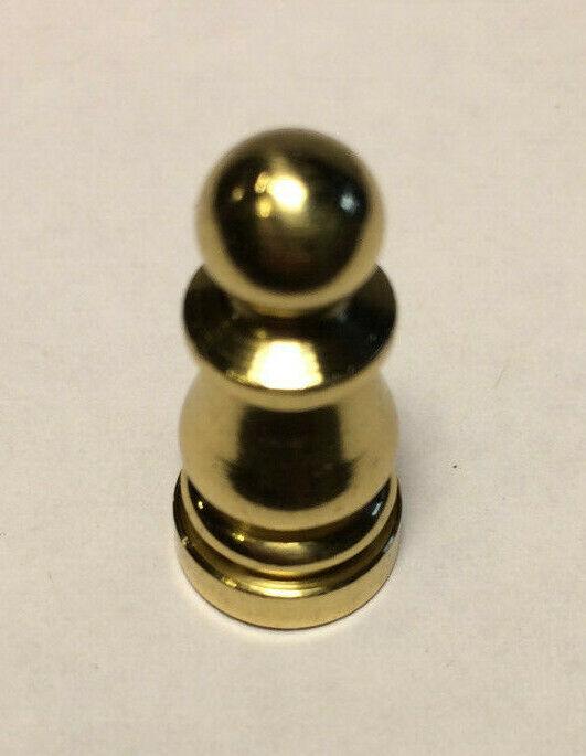 New Brass Colonial Finial For Standard Lamp Harps, 1" Ht., Burnished & Lacquered - Stone Door Lamps