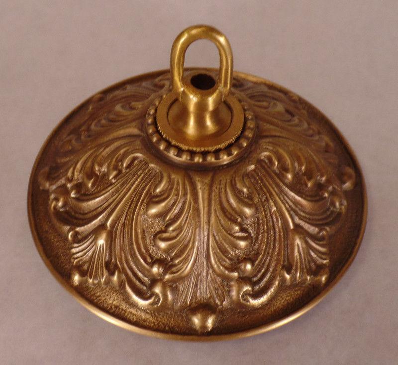 5 1/2" Antique Brass Finish Die Cast Brass Screw Collar Ceiling Canopy Kit #877A - Stone Door Lamps