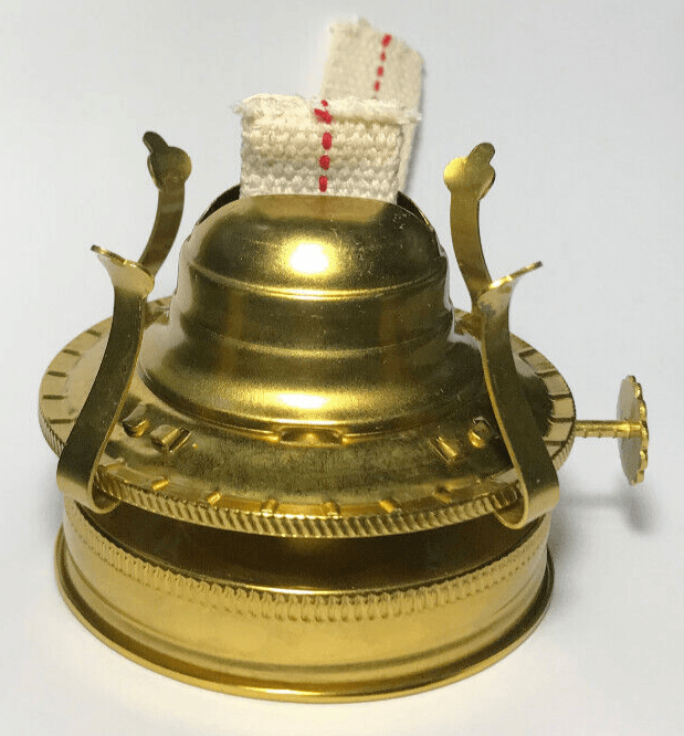 New #2 Weathered Brass Mason, Fruit Jar Oil Lamp Burner Adapter W/ Wick #MB286WB - Stone Door Lamps