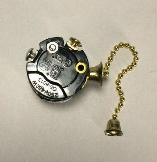 New On/Off Pull Chain Lamp Socket Interior, E26, With 5" Brass Chain, #SO210i - Stone Door Lamps