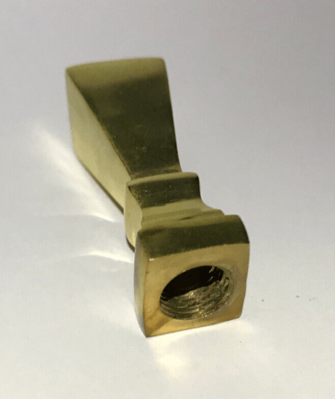 New 1 3/4" Tall Unfinished Cast Brass Mission Style Lamp Finial, 1/8F Tap (3/8") - Stone Door Lamps