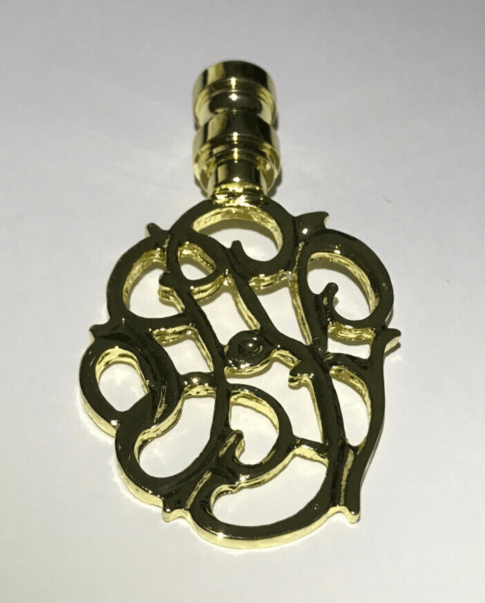 New 3 1/8" Solid Brass Die Cast Lamp Finial, Polished & Lacquered, 1/4 - 27F LF164 - Stone Door Lamps
