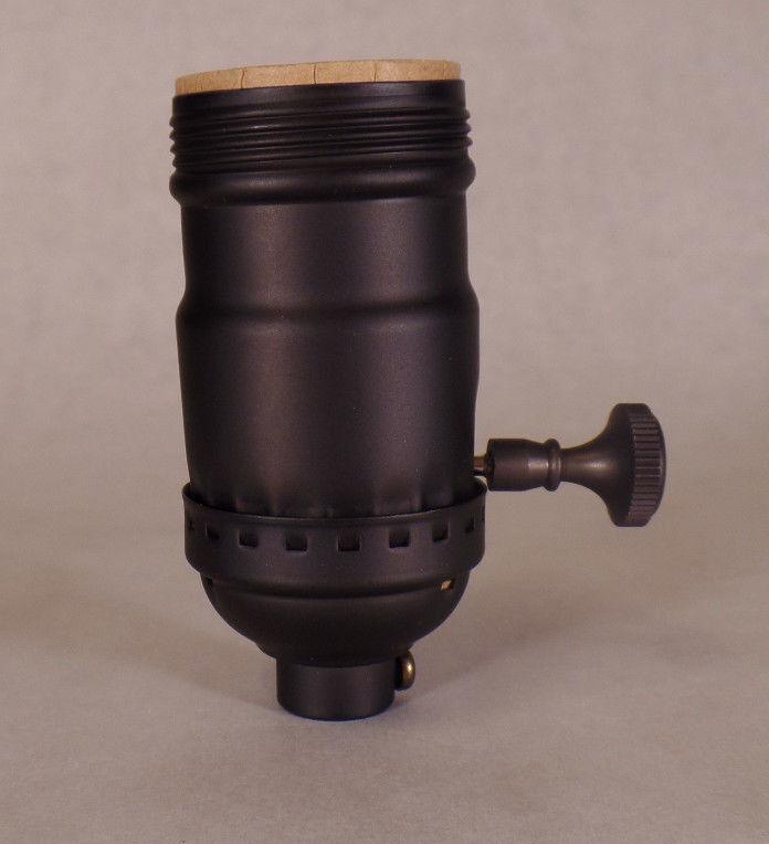 On/Off Uno Thread Bronze Finish Industrial Style Brass Turn Knob Lamp Socket 72B - Stone Door Lamps