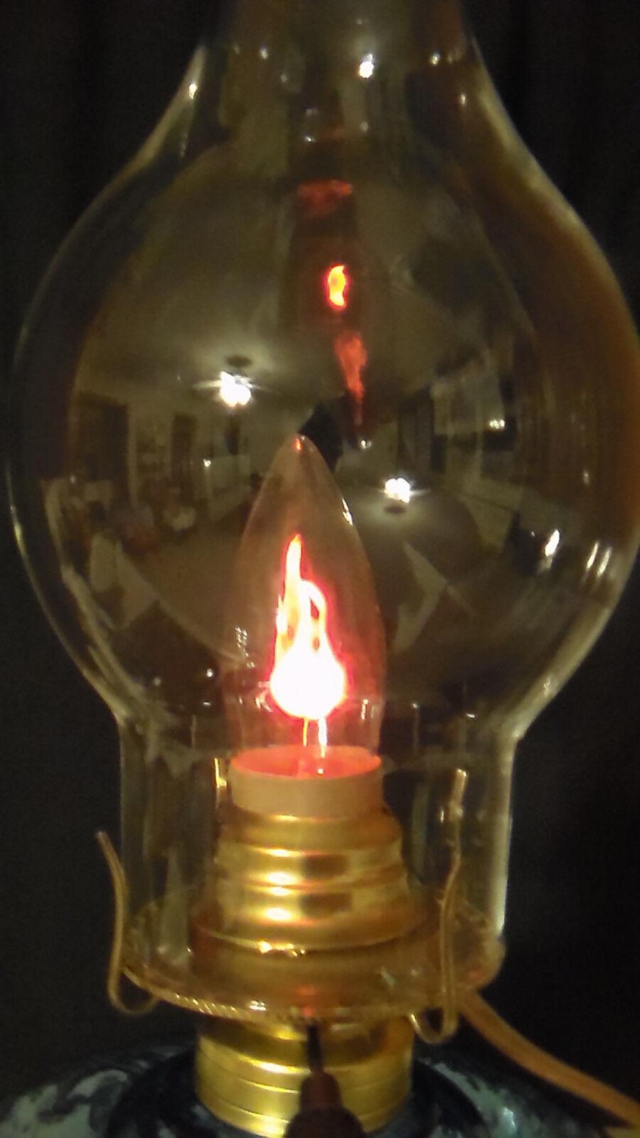 FLICKER FLAME CLEAR LAMP LIGHT BULB 3 watt CA - 10 STANDARD BASE FIRE 1500 HOURS - Stone Door Lamps
