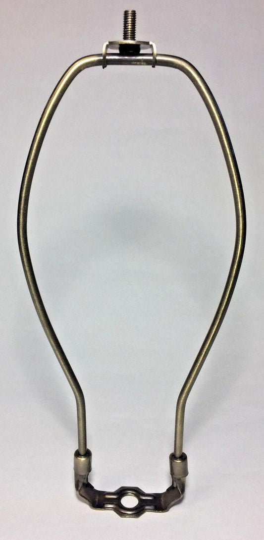 10" Antique Finish Heavy Brass Lamp HARP Shade Holder + Base for Lamp Repair - Stone Door Lamps