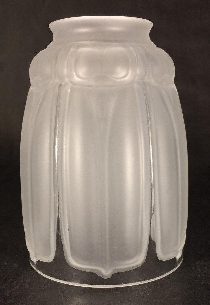 NEW 2 1/4" fitter Clear Frosted Frost Panel Glass Fixture Lamp Light Shade - Stone Door Lamps