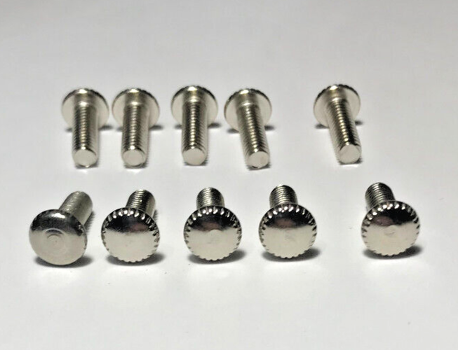 New Lot Of 10 Steel 1/2" Long Nickel Plated Finish Thumbhead Screws 8/32 Thread