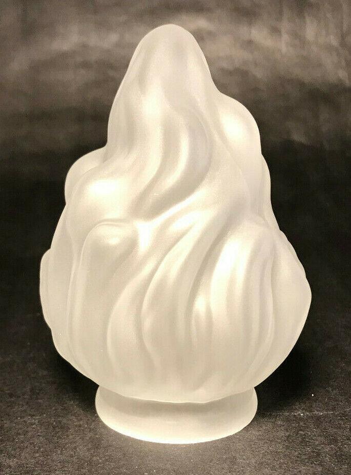 New 4 7/8" Satin Crystal Glass Pendant Lamp Flame Shade, 2 1/4" fitter, #SH823 - Stone Door Lamps