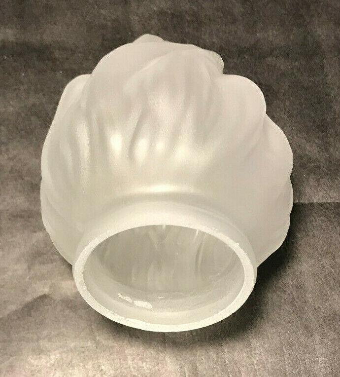 New 4 7/8" Satin Crystal Glass Pendant Lamp Flame Shade, 2 1/4" fitter, #SH823 - Stone Door Lamps