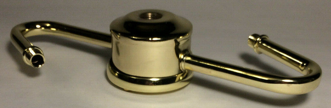 New S-Type 2-Arm Lamp Cluster Body, Brass Plated Steel, 7 1/2" Across #LC408