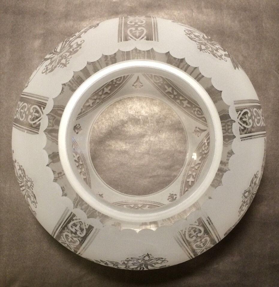 8" Five Scene Floral Etched Victorian Lamp Shade - 4" fitter