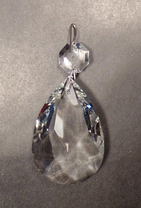 2" (50mm) Clear Glass Crystal Pendalogue Prism w/ Chrome Pins Chandelier Lamp - Stone Door Lamps