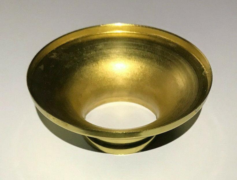 New Spun Brass Connector For Lamp Bases & Fonts, 3" x 1 1/2" x 1 3/8" P&L #LC108 - Stone Door Lamps