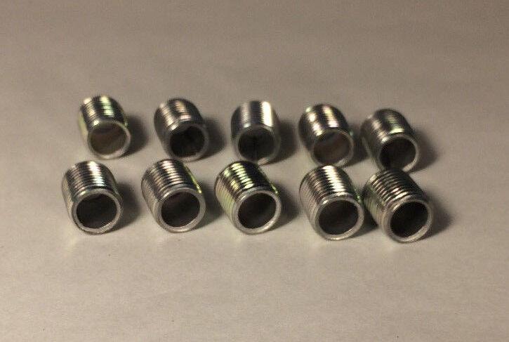 Lot Of 10, 1/2" ,1/8 IP Zinc Plated Steel Lamp Nipples 3/8" O.D., Rust Resistant - Stone Door Lamps