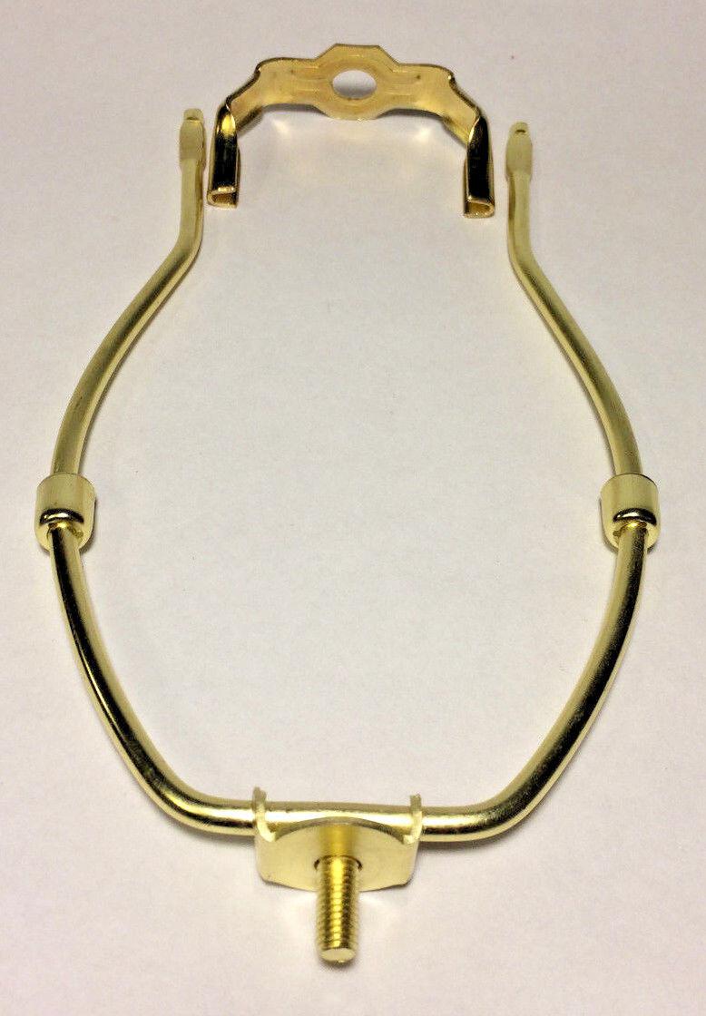 9" Brass Plated Lamp Harp with Base & Protective Coating, heavy duty #HAR44 - Stone Door Lamps