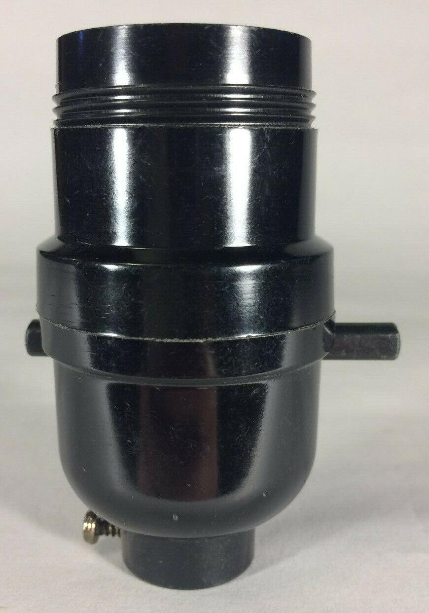 New Phenolic Bakelite Push - Thru Lamp Socket With Uno Threaded Shell, E26, #SO677 - Stone Door Lamps