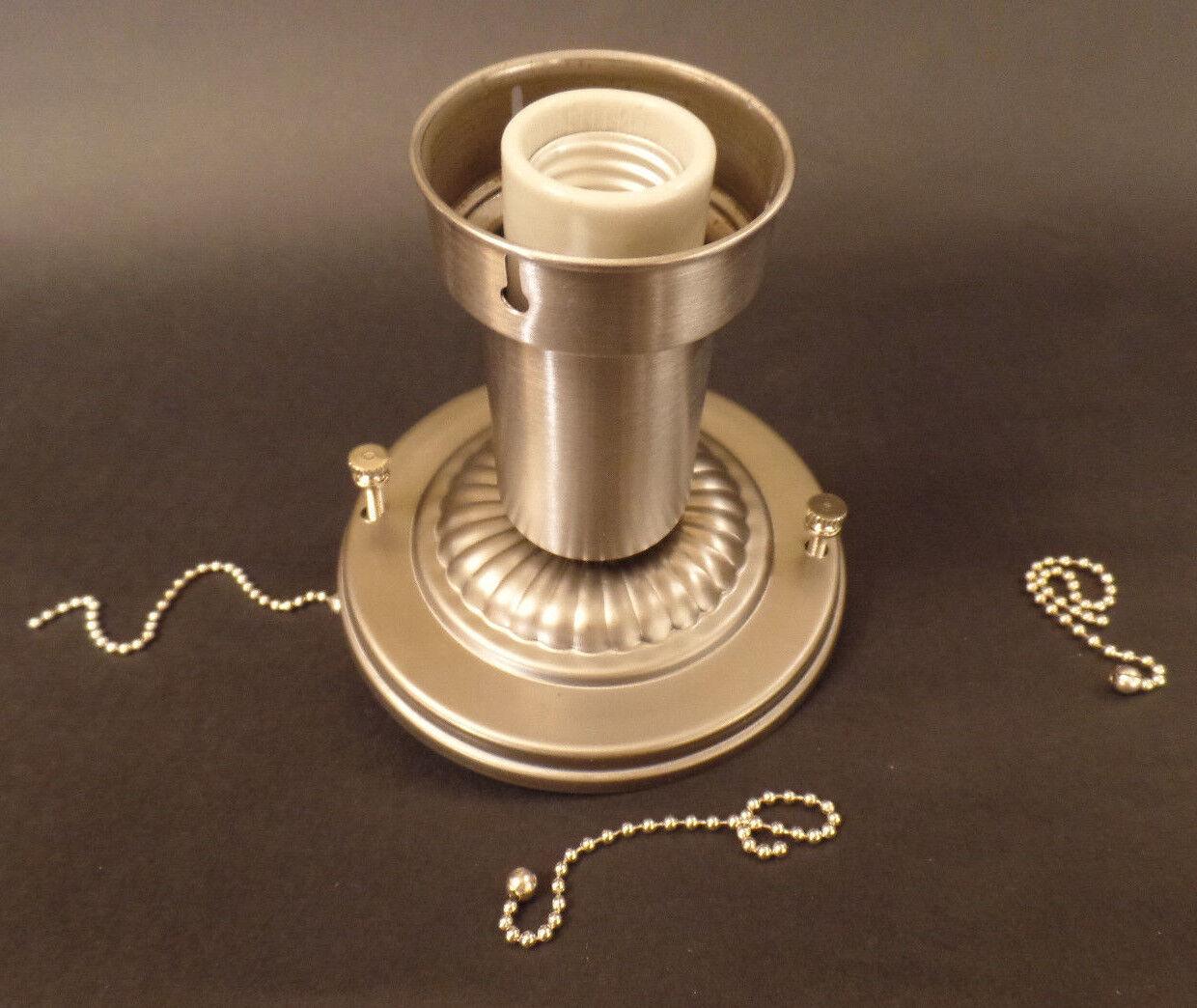 Steel Bead Chain Ceiling Light Fixture Hardware Set For 3 Hole Glass Shade #510S - Stone Door Lamps