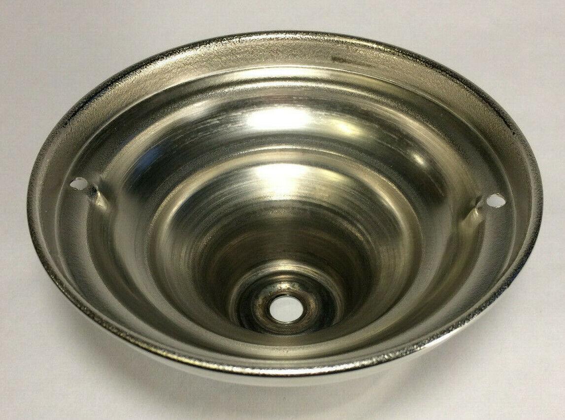 New 5 1/4" Diameter Brass Fixture Canopy w/ Nickel Finish, 2 3/4" Deep, #CA830N - Stone Door Lamps