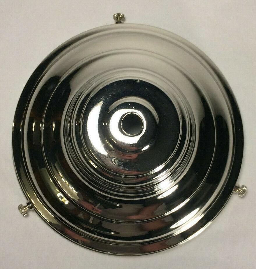 New Spun Brass 6" Fitter Nickel Fixture Shade Holder With Set Screws #SH766N - Stone Door Lamps