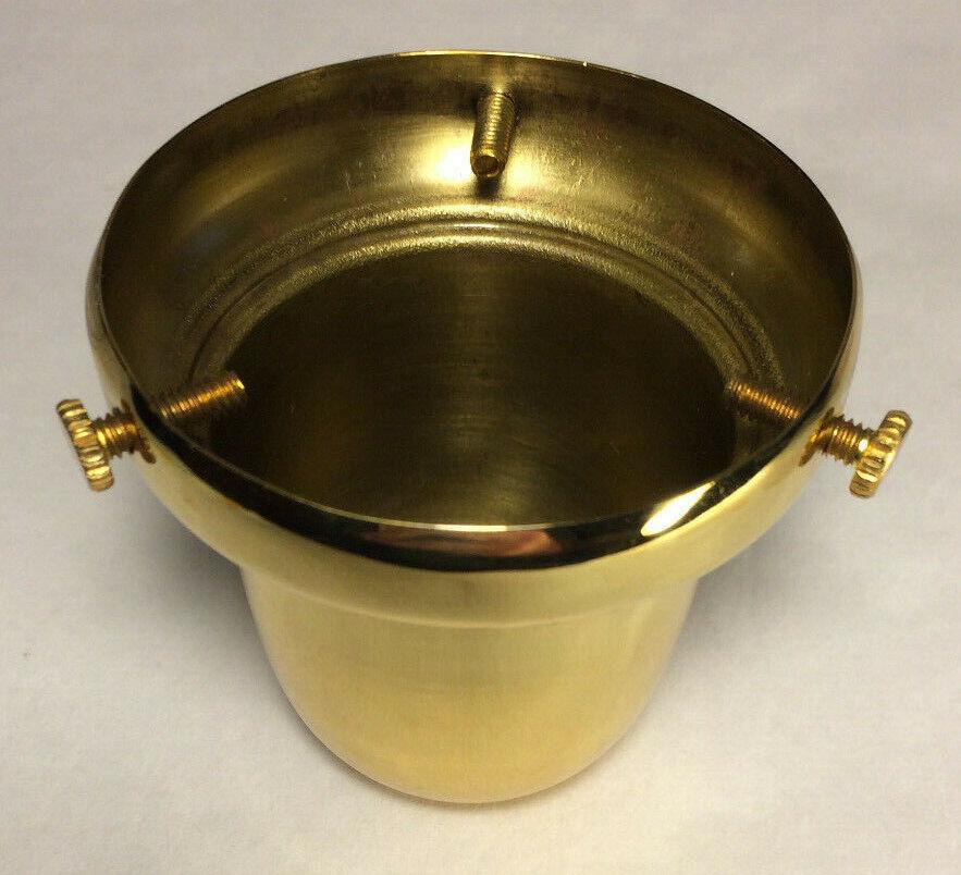 NEW 2 1/4" Fitter Brass Bell Fixture Lamp Shade Holder, Polished & Lacq. #SHH78 - Stone Door Lamps