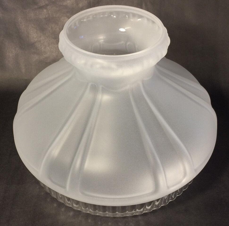 New 10" Satin Crystal Etched Glass Oil Lamp Shade #601 Style fits Aladdin #SH570 - Stone Door Lamps