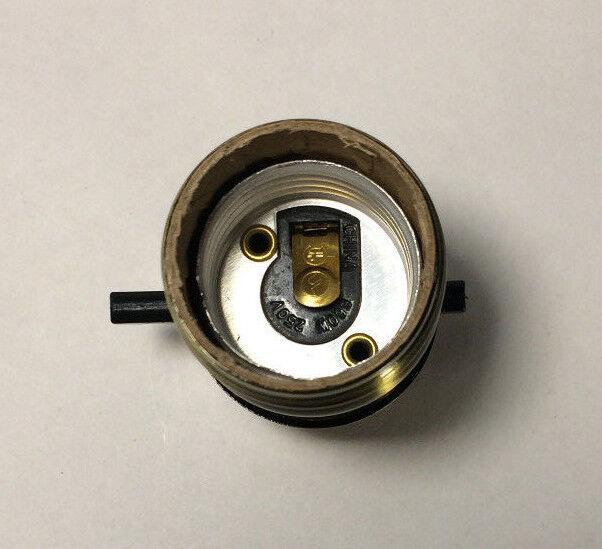 On/Off Antique Brass Early Electric Style Uno Thread Push - Thru Lamp Socket 280A - Stone Door Lamps