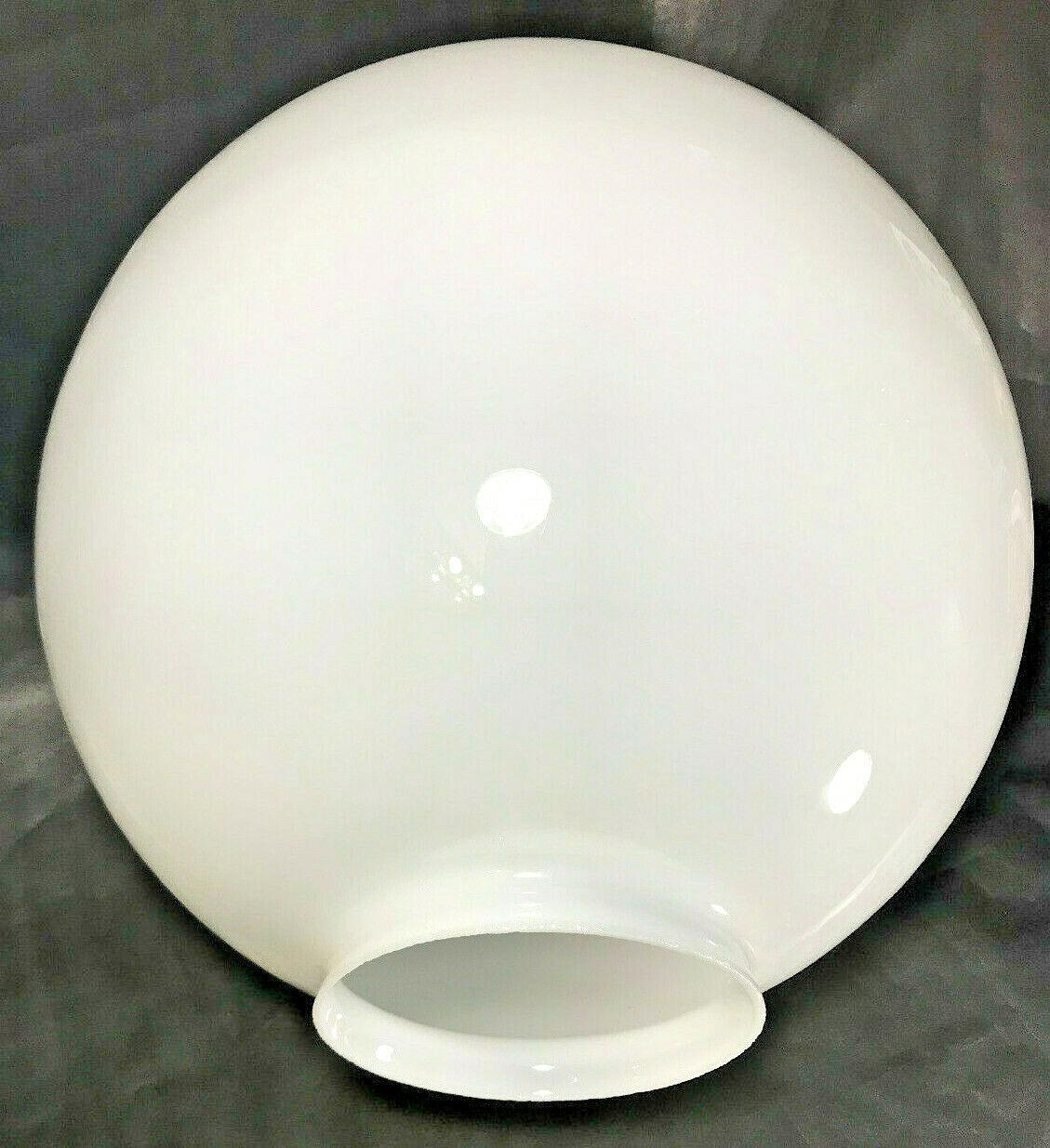 New 16" White Opal Glass Ball Lamp Shade, 6" Lip Fitter, Made In USA, #BS839 - Stone Door Lamps