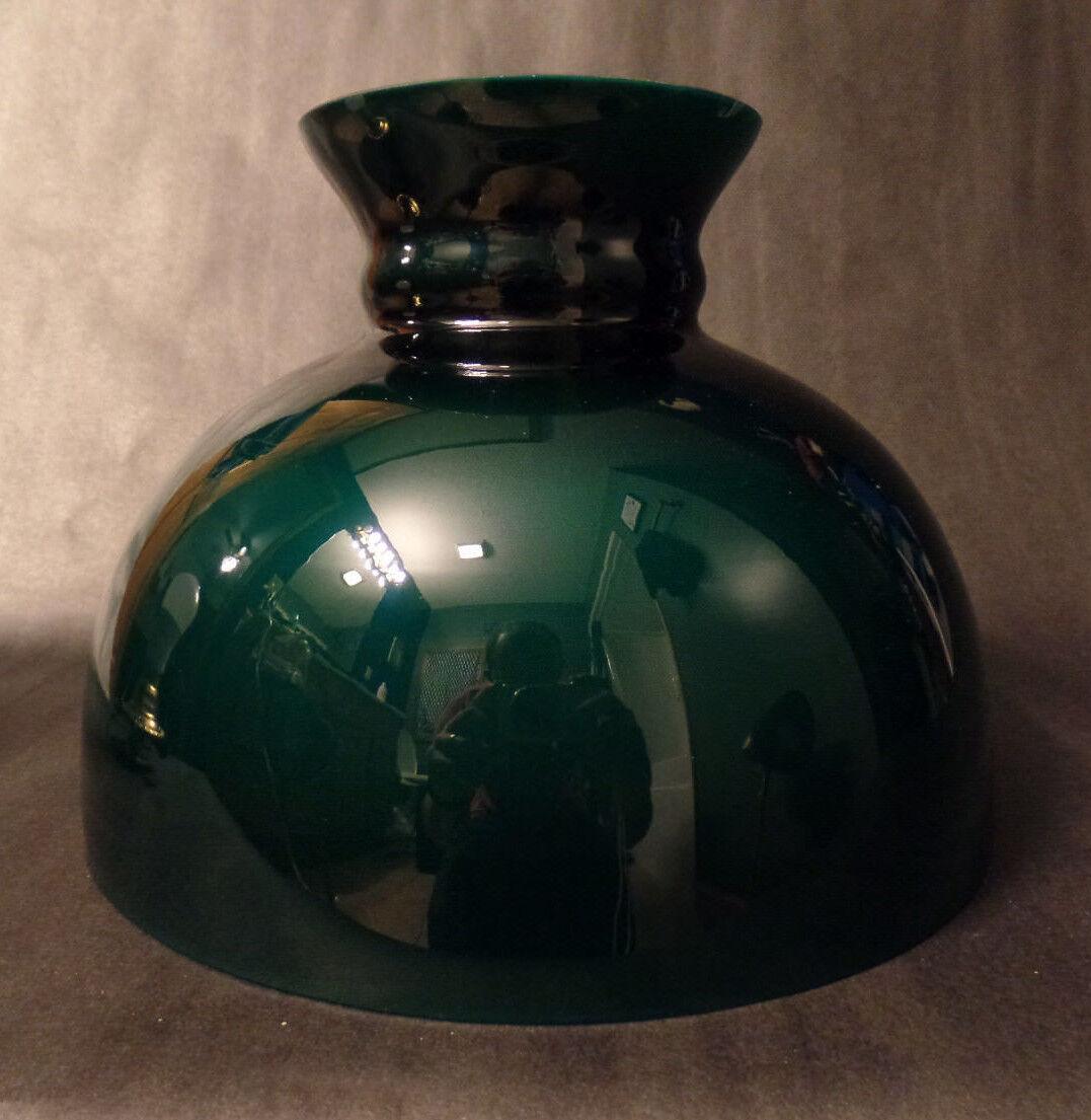 New 10" Cased Green Over Opal Plain Top Oil Student Table Glass Lamp Shade SH064 - Stone Door Lamps