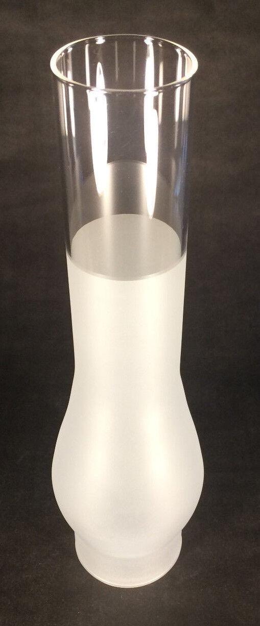 2 5/8" X 11 5/8" Frosted GLASS CHIMNEY for RAYO & C.D. CENTRAL DRAFT LAMP BURNER - Stone Door Lamps