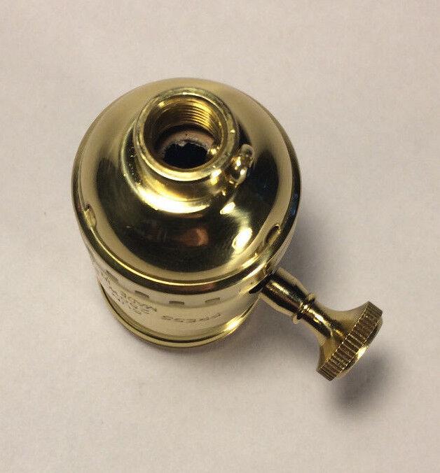 3 - way Uno Thread Solid Brass Early Electric Industrial Style Lamp Socket #so270 - Stone Door Lamps
