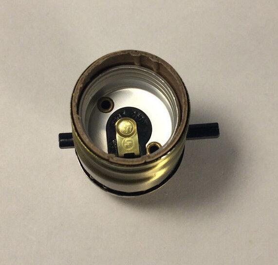 On/Off Function Antique Brass Push - Thru Lamp Socket Early Electric Style #SO281A - Stone Door Lamps